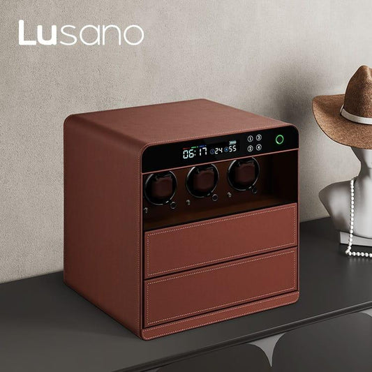 Lusano Drawer Safe with Watch Winder (3 Watches)