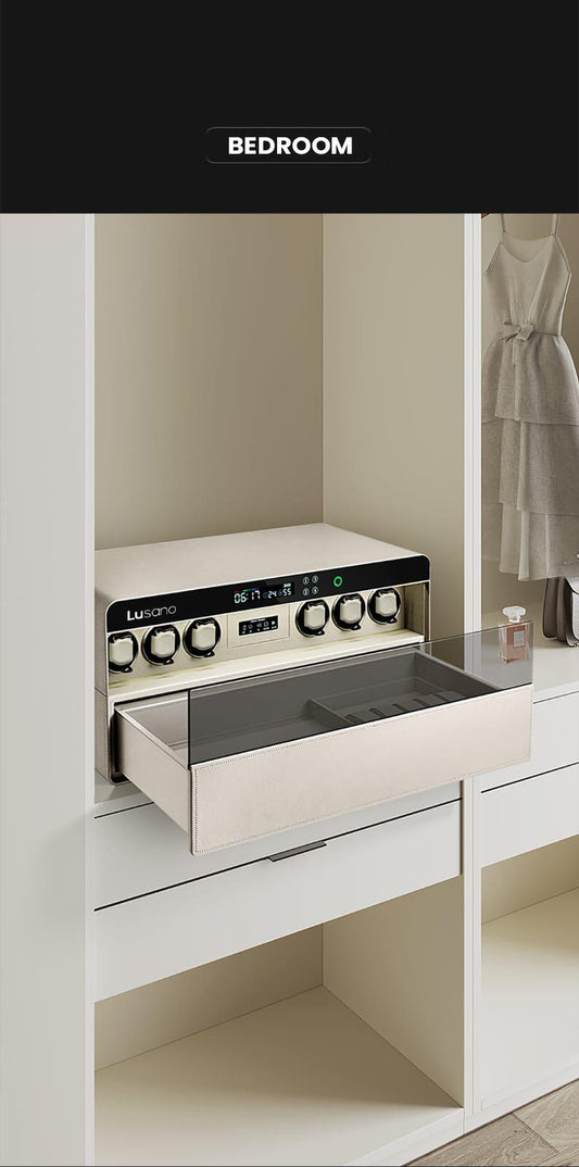 Lusano Drawer Safe with Watch Winder (6 watches)