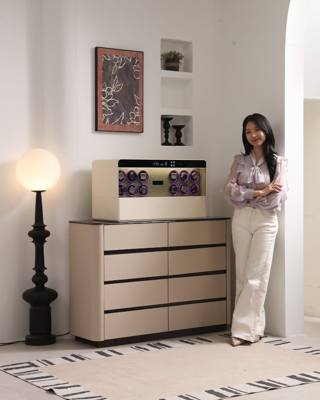 Lusano Drawer Safe with Watch Winder (6 Watches)