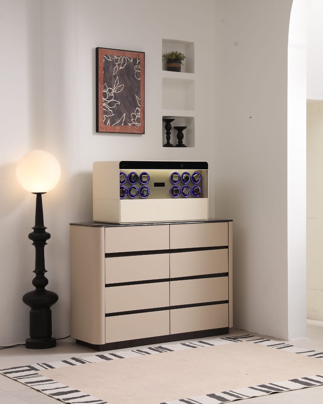 Lusano Drawer Safe with Watch Winder (6 Watches)