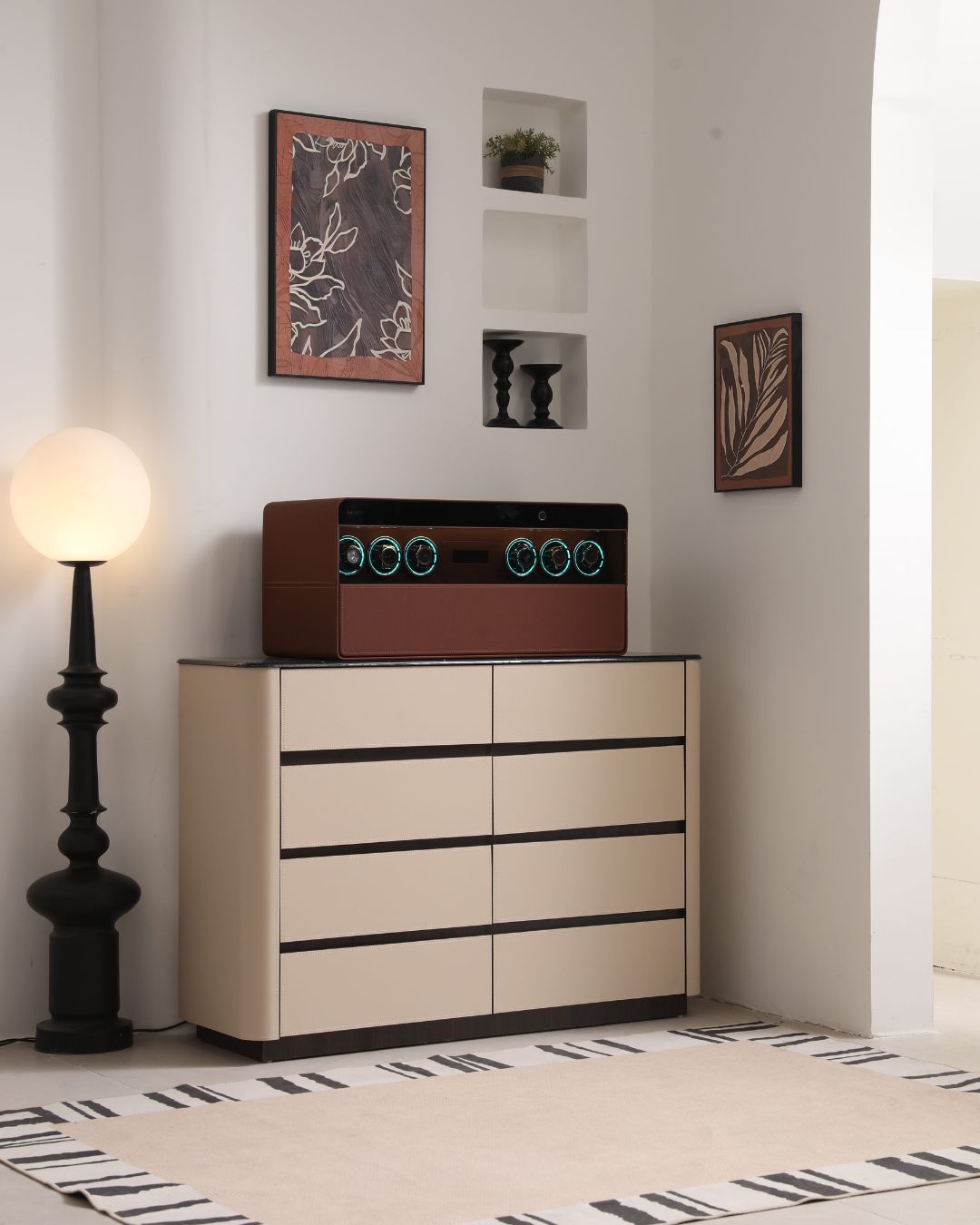 Lusano Drawer Safe with Watch Winder (6 Watches)