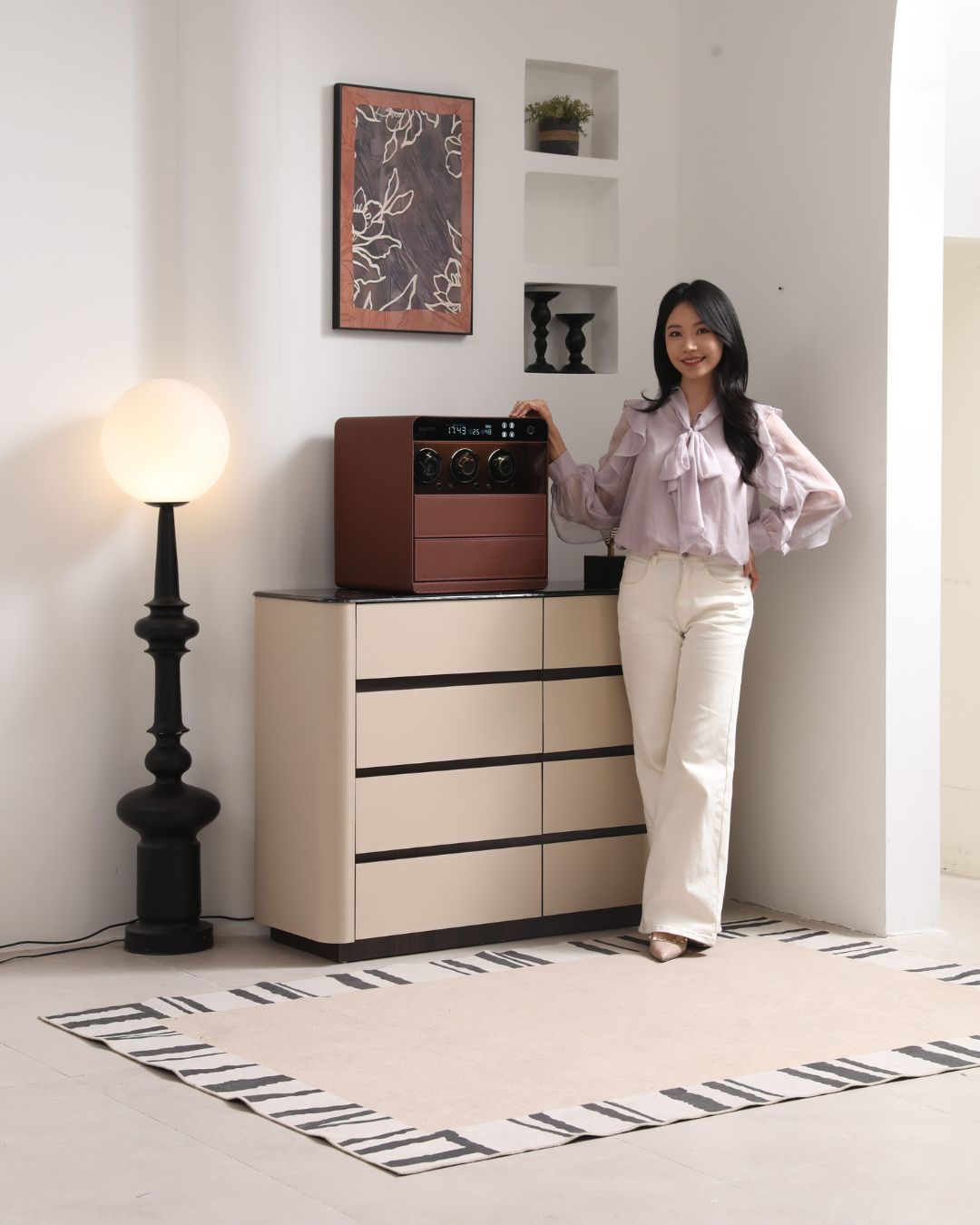 Lusano Drawer Safe with Watch Winder (3 Watches)