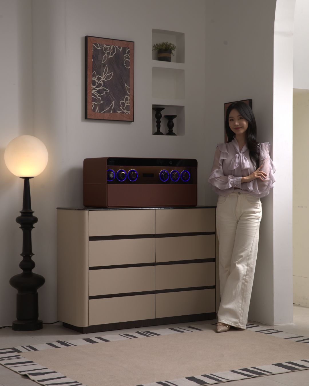 Lusano Drawer Safe with Watch Winder (6 Watches)