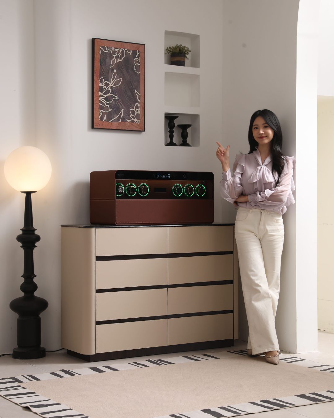 Lusano Drawer Safe with Watch Winder (6 Watches)