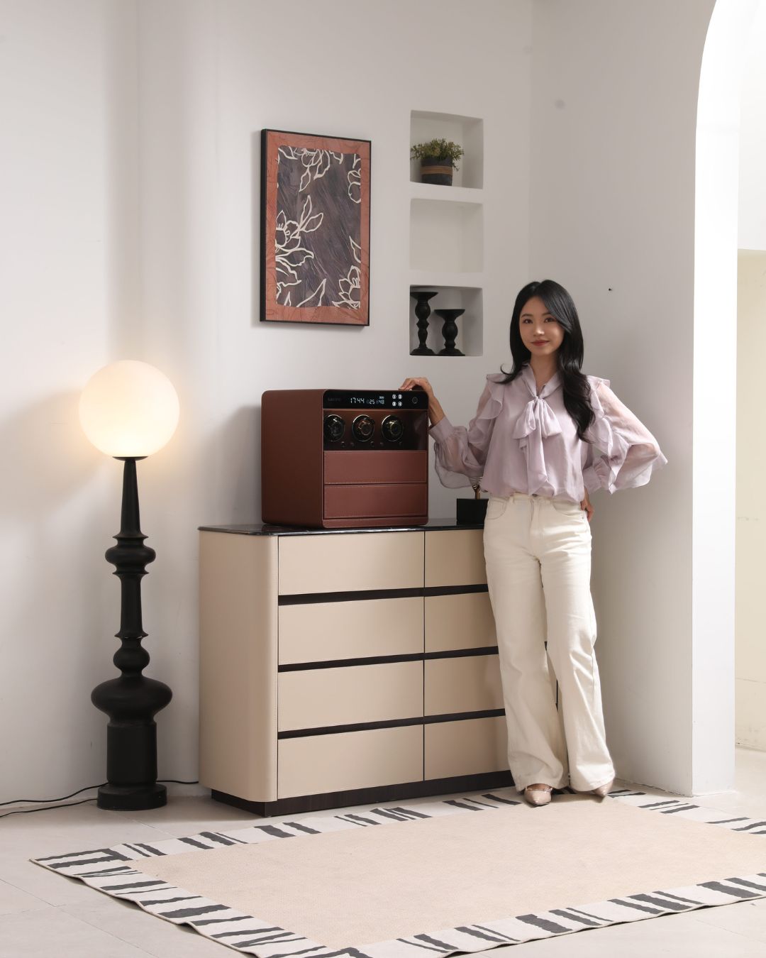 Lusano Drawer Safe with Watch Winder (3 Watches)