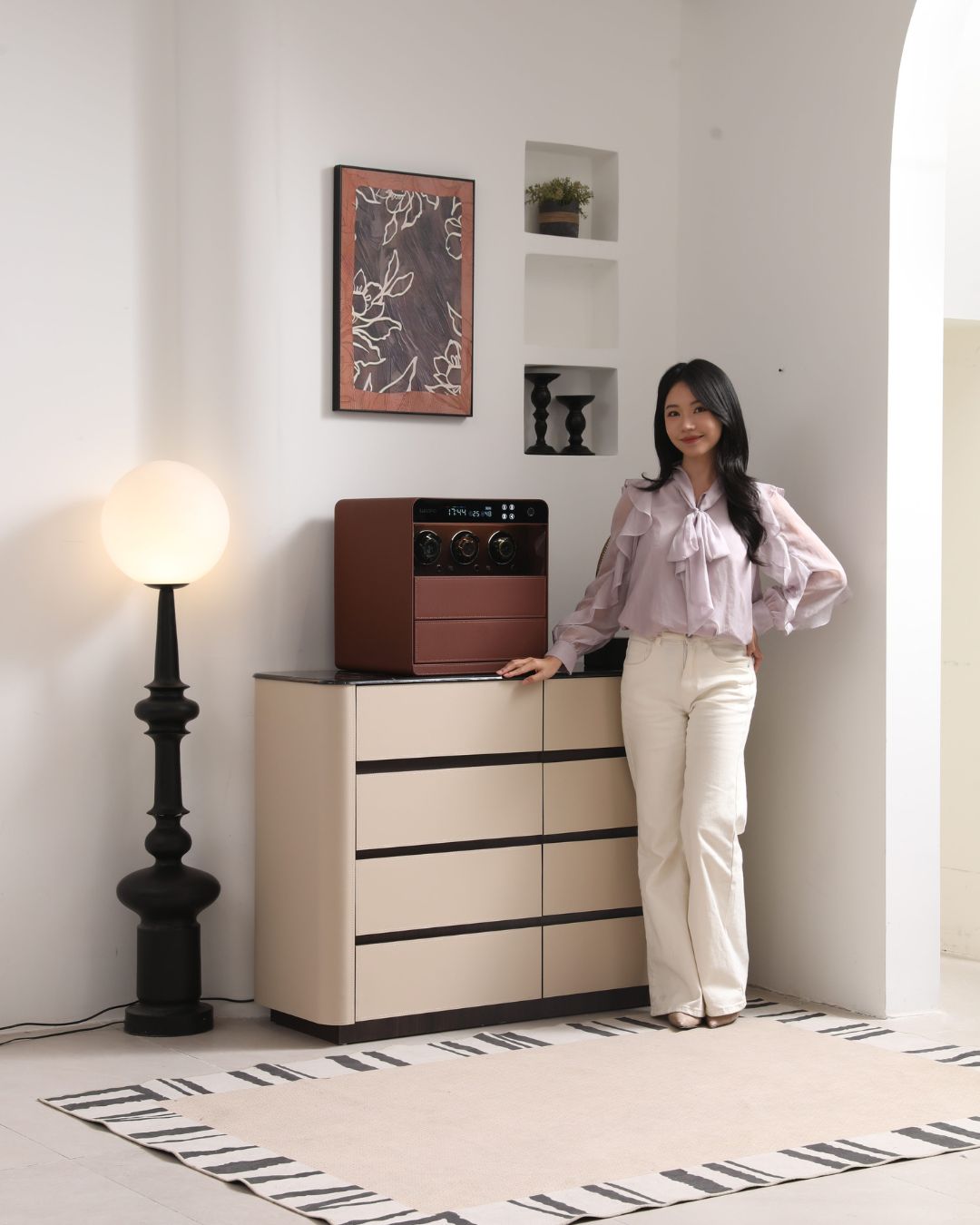 Lusano Drawer Safe with Watch Winder (3 Watches)