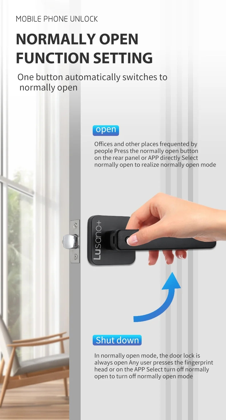 Lusano+ Bedroom Fingerprint Digital Lock for HDB / Office